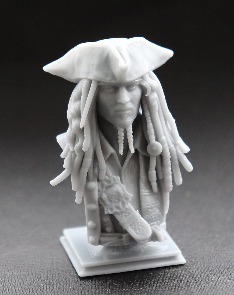 60mm Resin Model Jack Captain Bust Figure | Unpainted No Color, RW-670