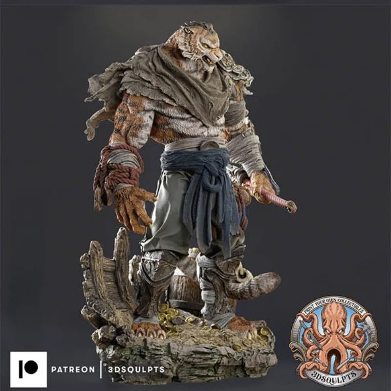 1/24 Scale Resin Figure Model Kit | Tiger Warrior Fantasy Hobby Miniature Sculpture Toy