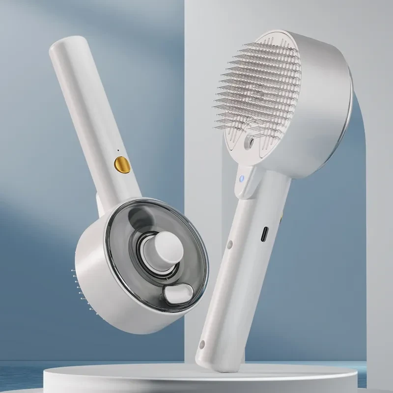 Animal Hair Remover Brush Dog And Cat Steam Brush Self Cleaning Brush