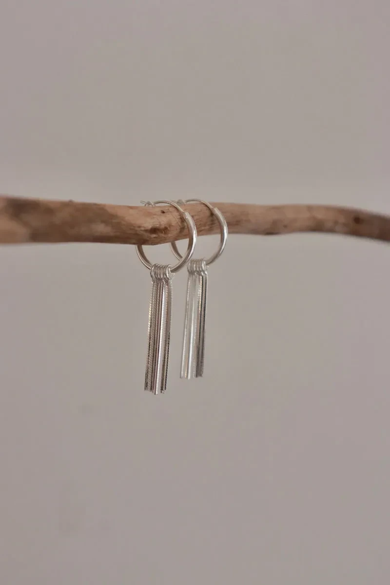 Sterling Silver Tassel Ear Clip Earrings Minimalist High Sense