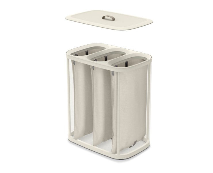 Tota Trio 90L Laundry Separation Basket - Ecru  - Joseph Joseph