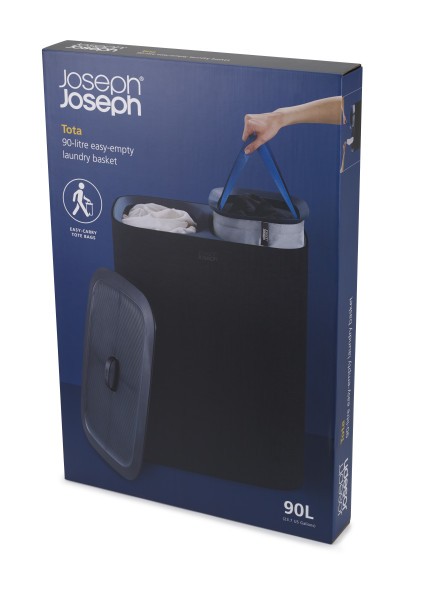Tota 90L Laundry Separation Basket - Carbon Black  - Joseph Joseph