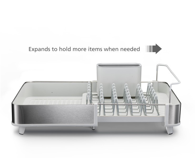 Extend Dish Rack Stainless Steel - Stone - Joseph Joseph