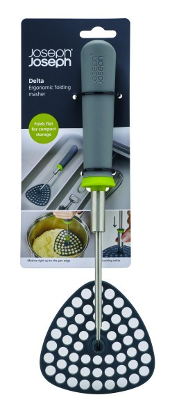 Delta Folding Masher - Grey / Green  - Joseph Joseph