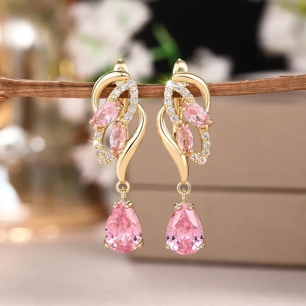 Drop-shaped Earrings Birthstone Light Luxury