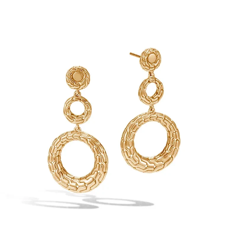 Luxury Gold-plated Earrings Women's Exaggerated Long