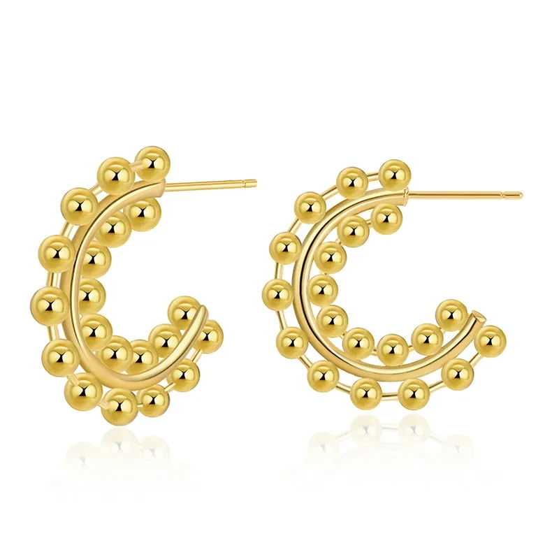 Retro Simple Circle Earrings Design French Style
