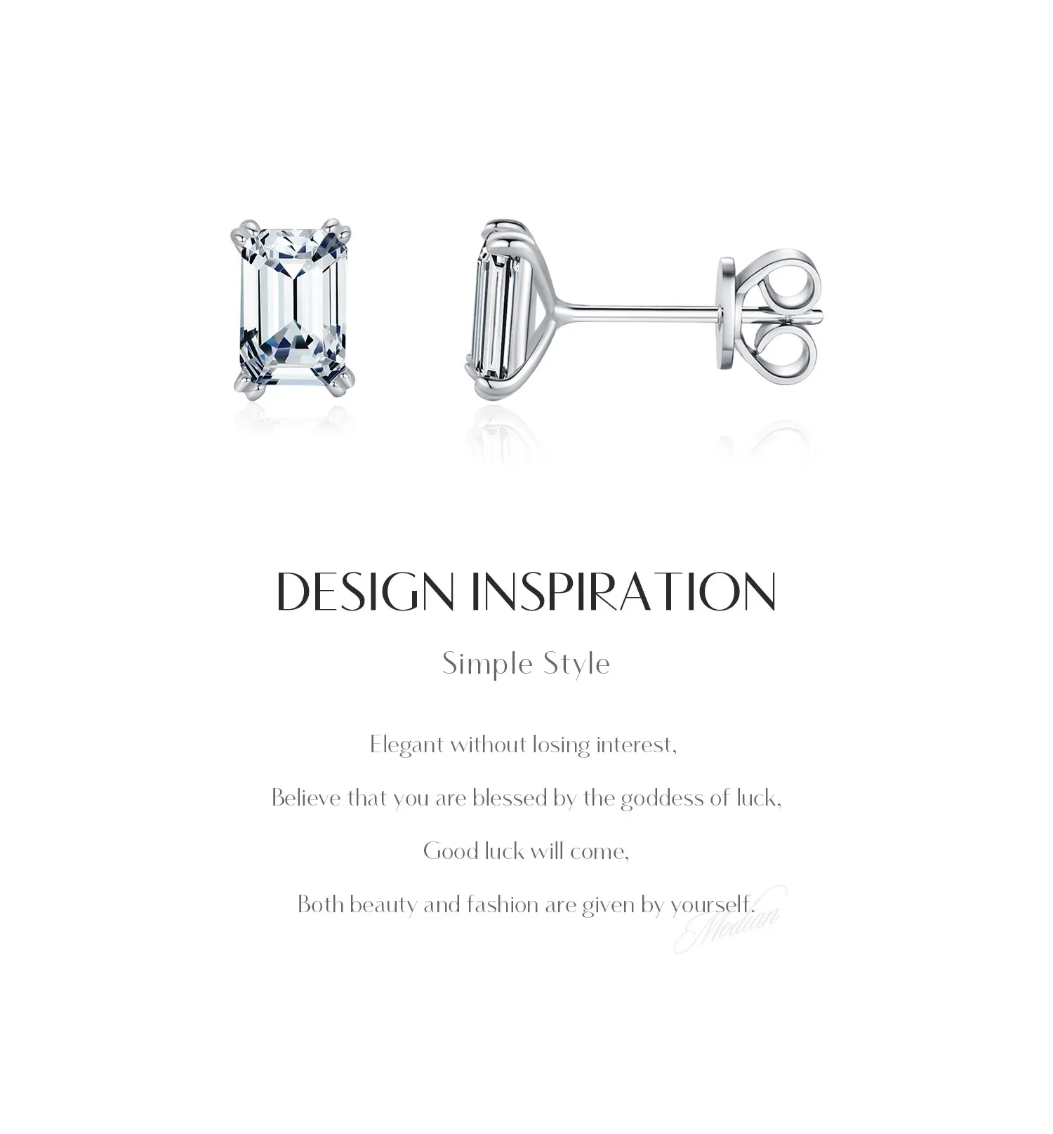 S925 Sterling Silver Women's Simple High-end All-match Geometric Earrings