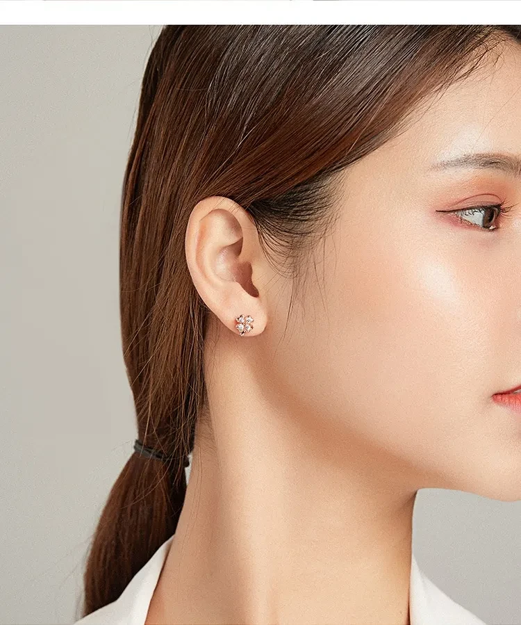 Sterling Silver Clover Butterfly Studs