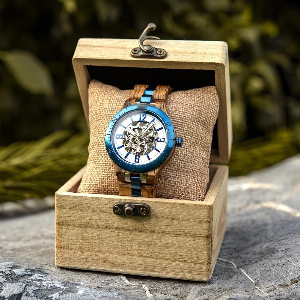 Mechanical Watch Mastery Encased in Wood, Metal, and Glass