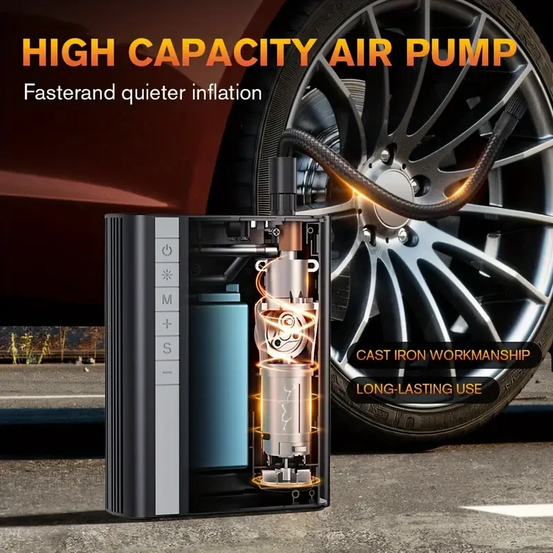 CARSUN Portable 12V Car Jumper & Tire Inflator Pump