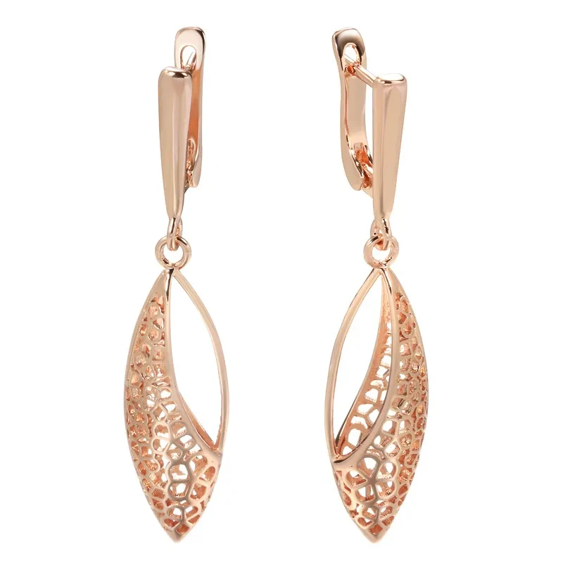 Earrings Electroplated Real Gold Hollow Retro Popular