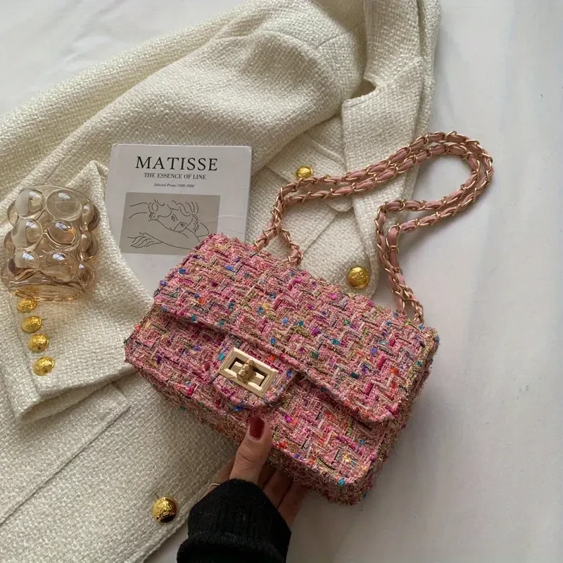 Luxury Tweed Crossbody Bag