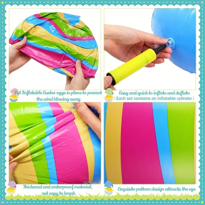6pcs- Inflatable Easter Eggs Decorations