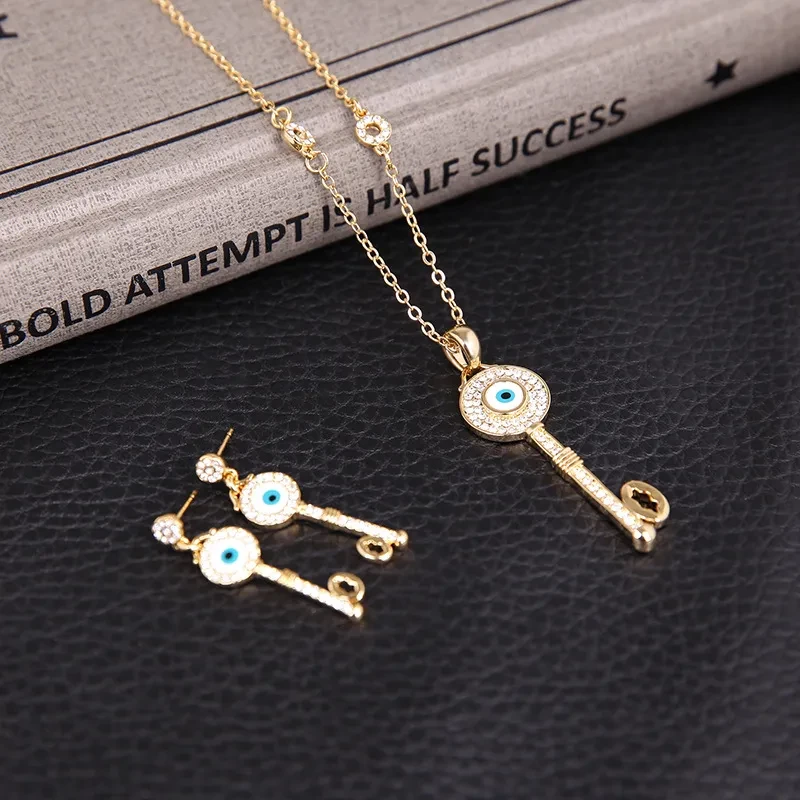 Creative Jewelry Key Pendant Necklace Earrings
