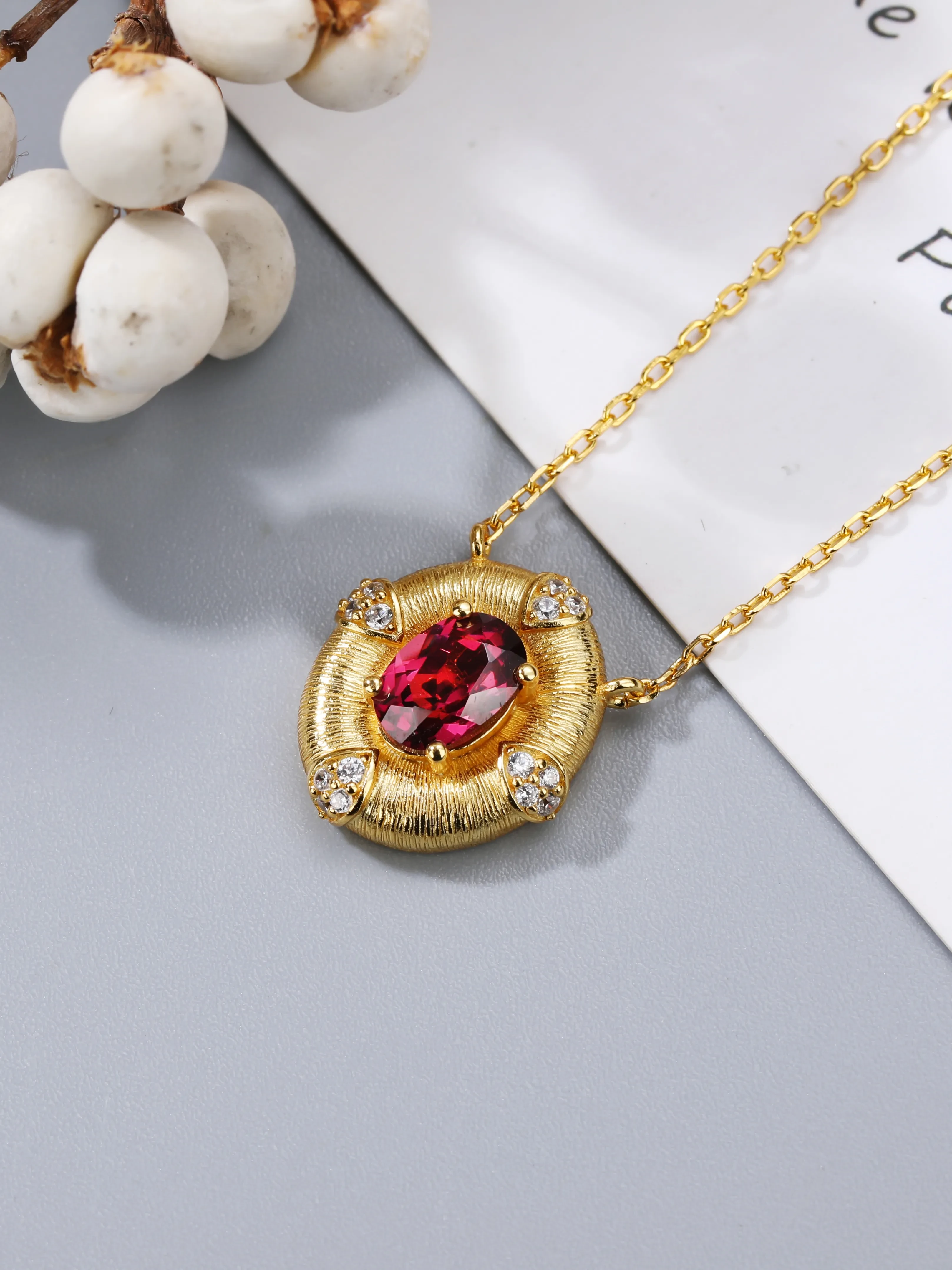 Women's Sterling Silver Natural Gemstone Pendant