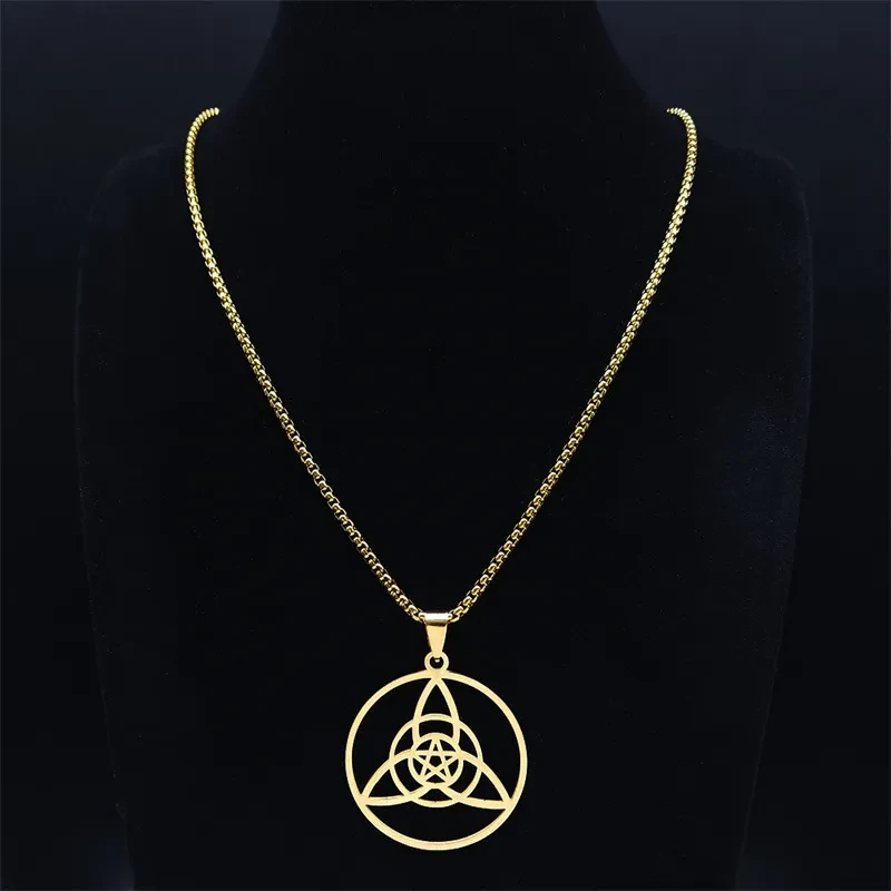 Stainless Steel Trinity Knot Pendant Necklace