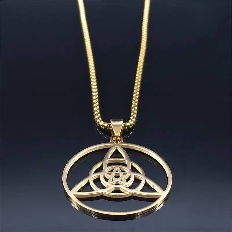 Stainless Steel Trinity Knot Pendant Necklace
