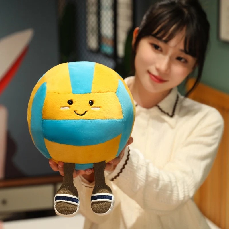 26cm Soft Sports Volleyball Plush Doll With Feet Kawaii Decorative Gift Toy