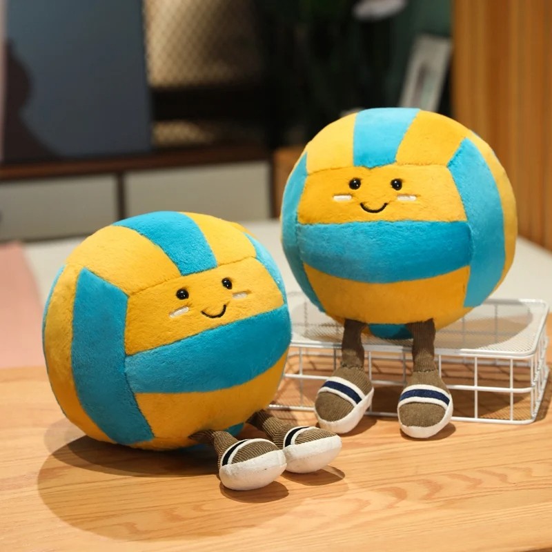 26cm Soft Sports Volleyball Plush Doll With Feet Kawaii Decorative Gift Toy