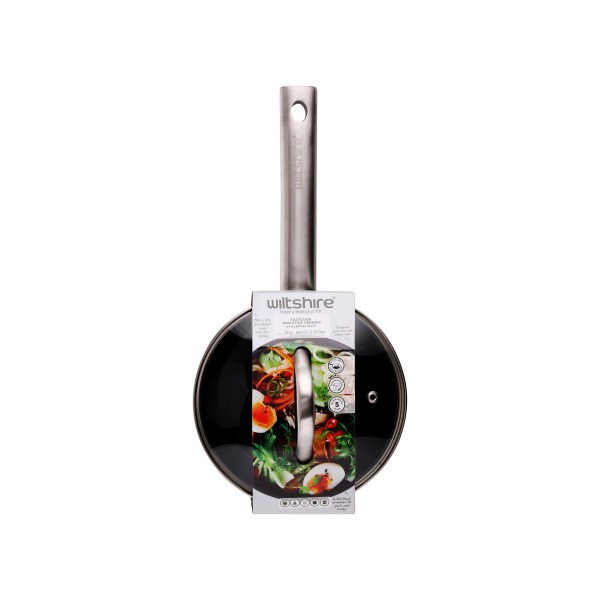 Easycook Pine Induction Saucepan 16cm|1.23l with glass lid  - Wiltshire