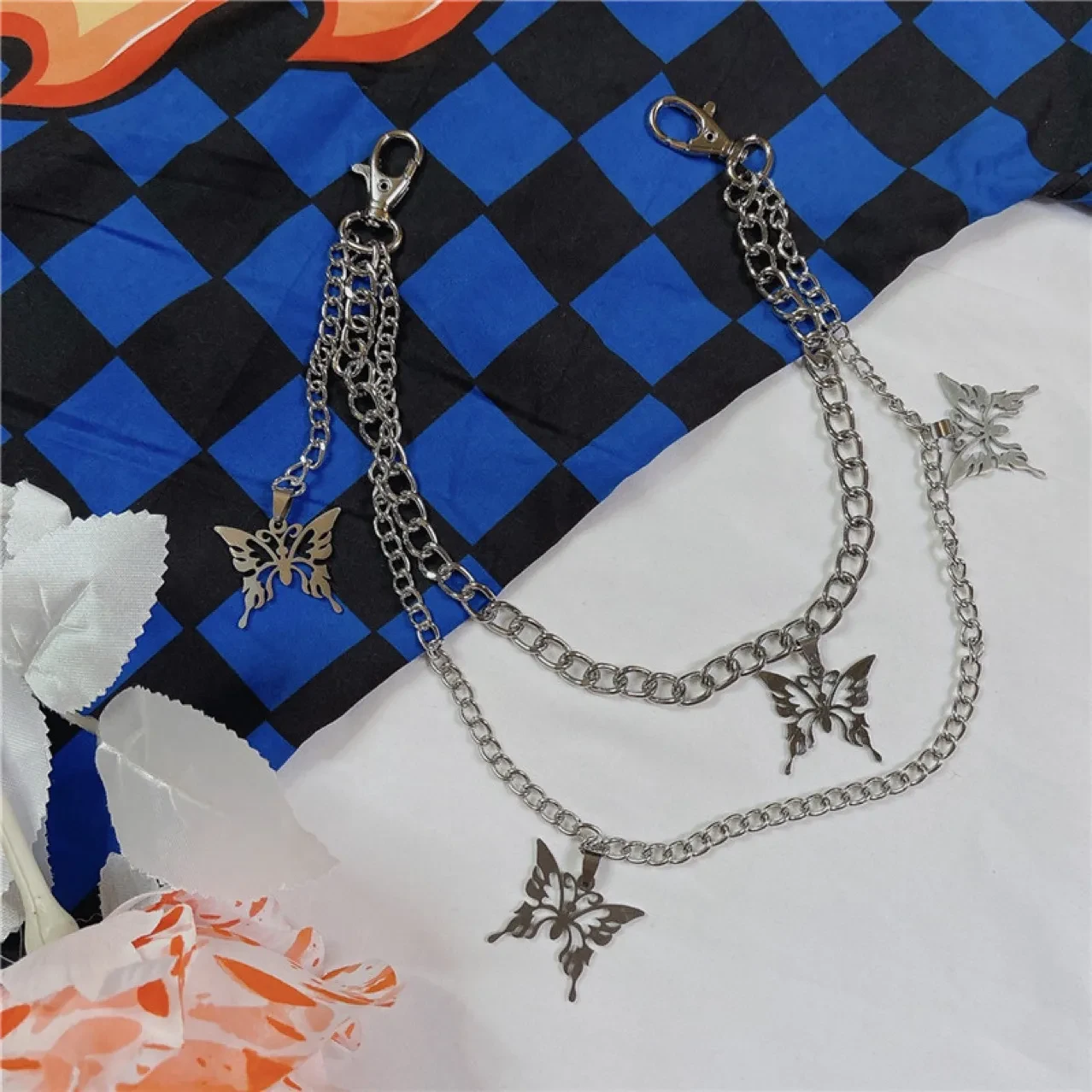 Lightning Butterfly Double Pants Chain Pendant