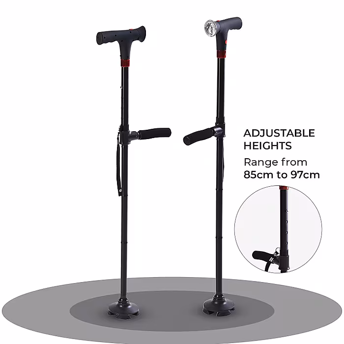 Smart Easy Up Cane With 2 Handle & Anti Slip Base