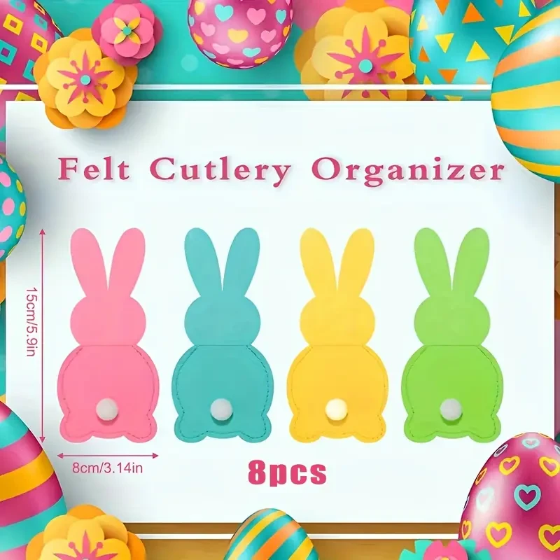 8 Easter Bunny Felt Table Mats