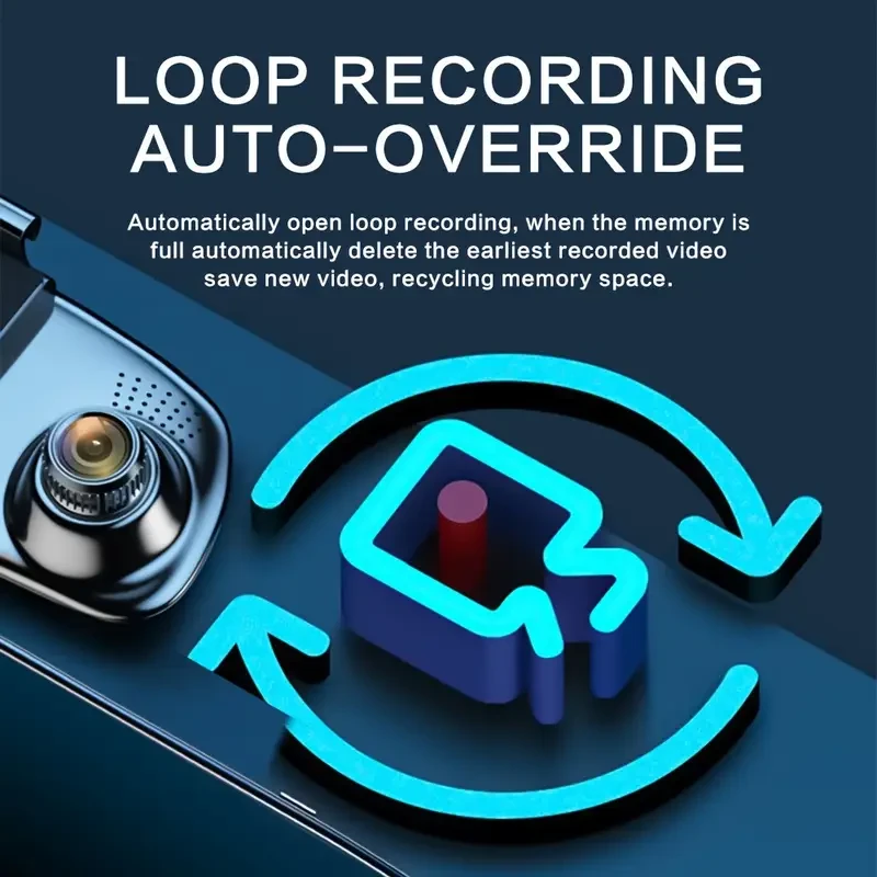 Yixingjia Car Driving Recorder Vehicle Front and Rear Dual Camera Recording Reversing Image HD Night Vision Wide Angle Installation Simple Mirror