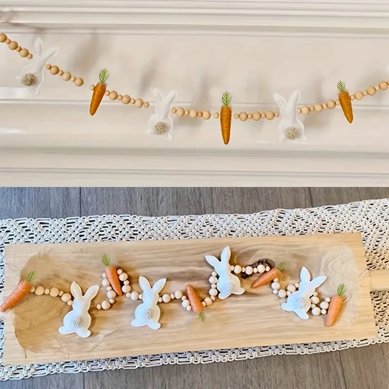Easter Bunny & Carrot Bead Garland