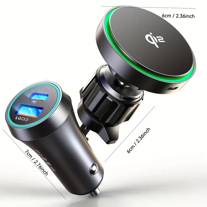 LISEN Qi2 Magnetic Wireless Car Charger