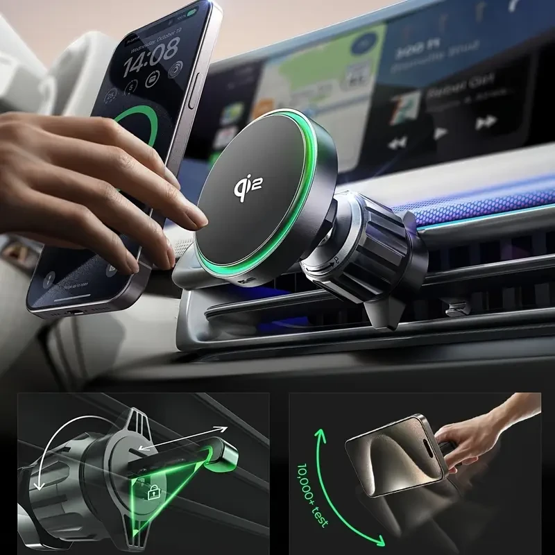 LISEN Qi2 Magnetic Wireless Car Charger