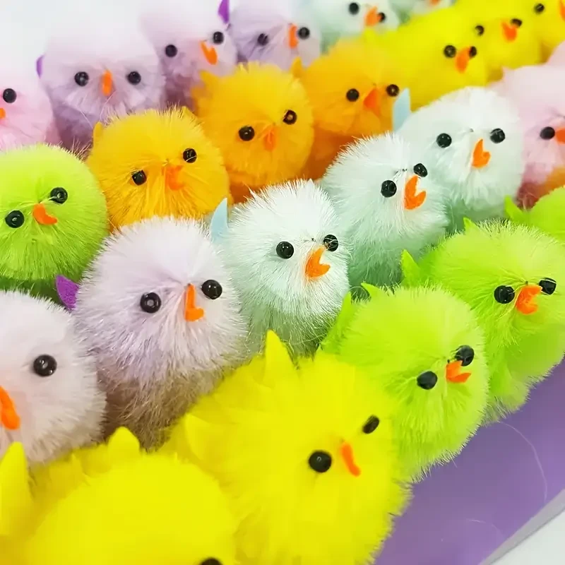 Random Colors Easter Simulation Chick Ornaments