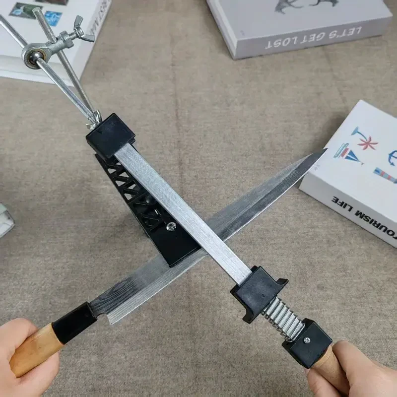 Black GT Kitchen Tool Accessories Fixed Angle Sharpener with Fine Sharpening Stone