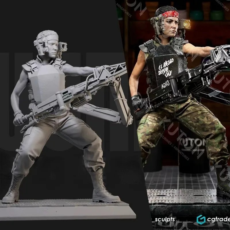 1/24 Scale Resin Figure Assembly Model Kit  Female Special Forces Fantasy Diorama Toy