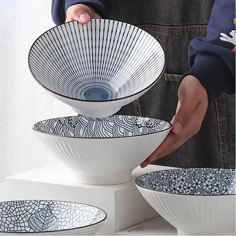 4pcs Ceramic Bowl - Tall Ceramic Plate
