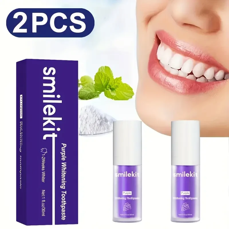 2-Pack SMILEKIT Grape Flavor Purple Whitening Toothpaste