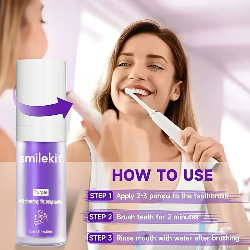 4-Pack SMILEKIT Purple Whitening Toothpaste