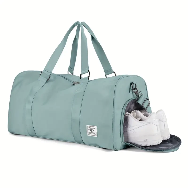 Gym Sports Duffle Bag With Independent Shoe Compartment, Large Capacity Travel Tote Shoulder Bag, Durable Handbag For Short Trips, Fitness Training, Army