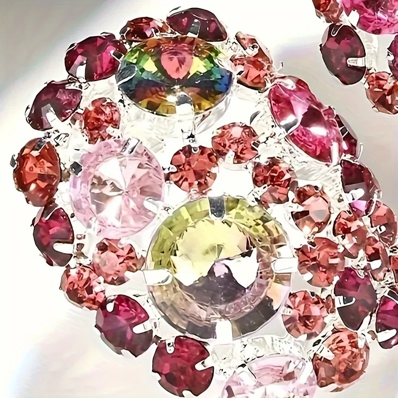 High-grade Colorful Crystals Earrings With Diamonds