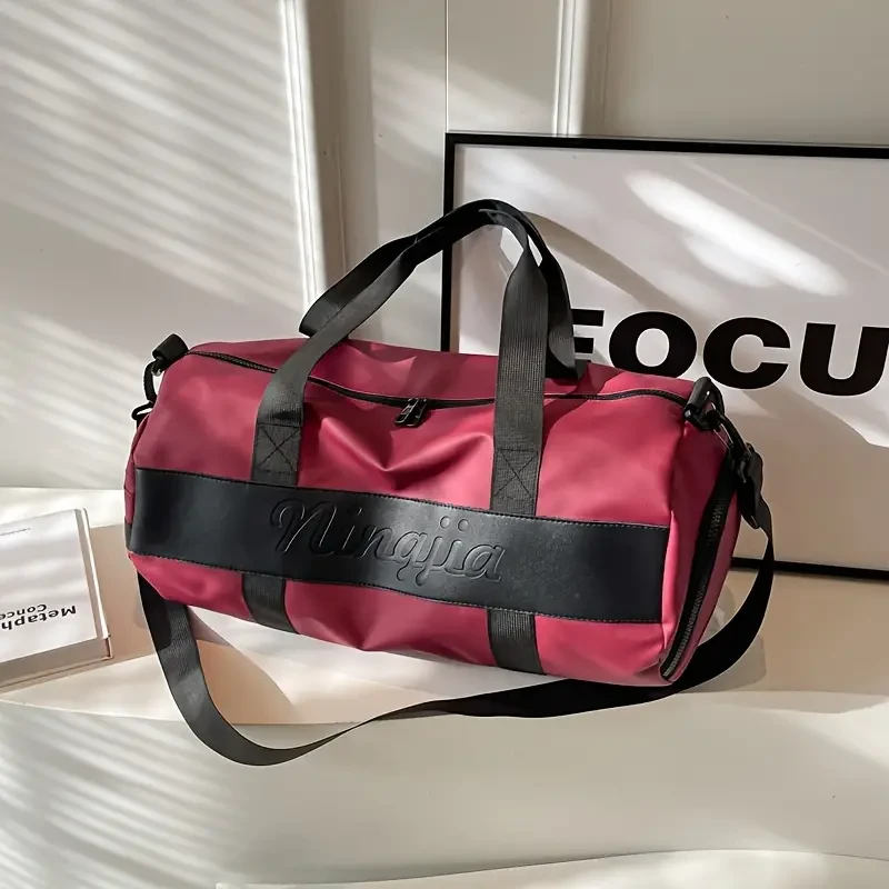 Sports Gym Bag, Large Capacity Travel Luggage With Shoe Compartment, Durable Carry-On Duffel, Fitness Yoga Bag