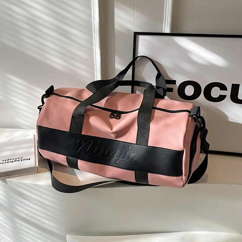 Sports Gym Bag, Large Capacity Travel Luggage With Shoe Compartment, Durable Carry-On Duffel, Fitness Yoga Bag