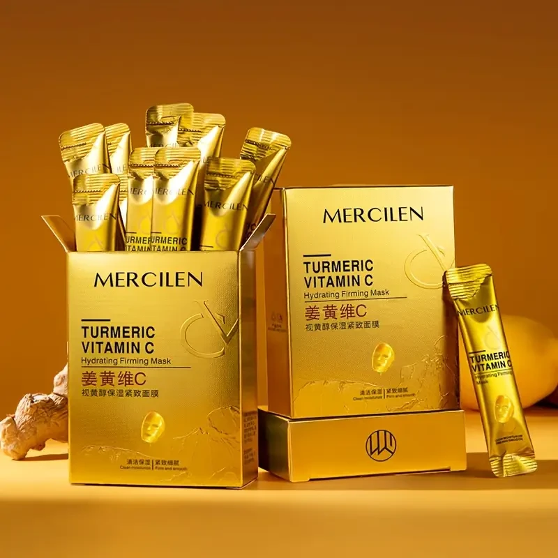 MERCILEN Turmeric Vitamin C Hydrating Firming Mask, 6g*10pcs