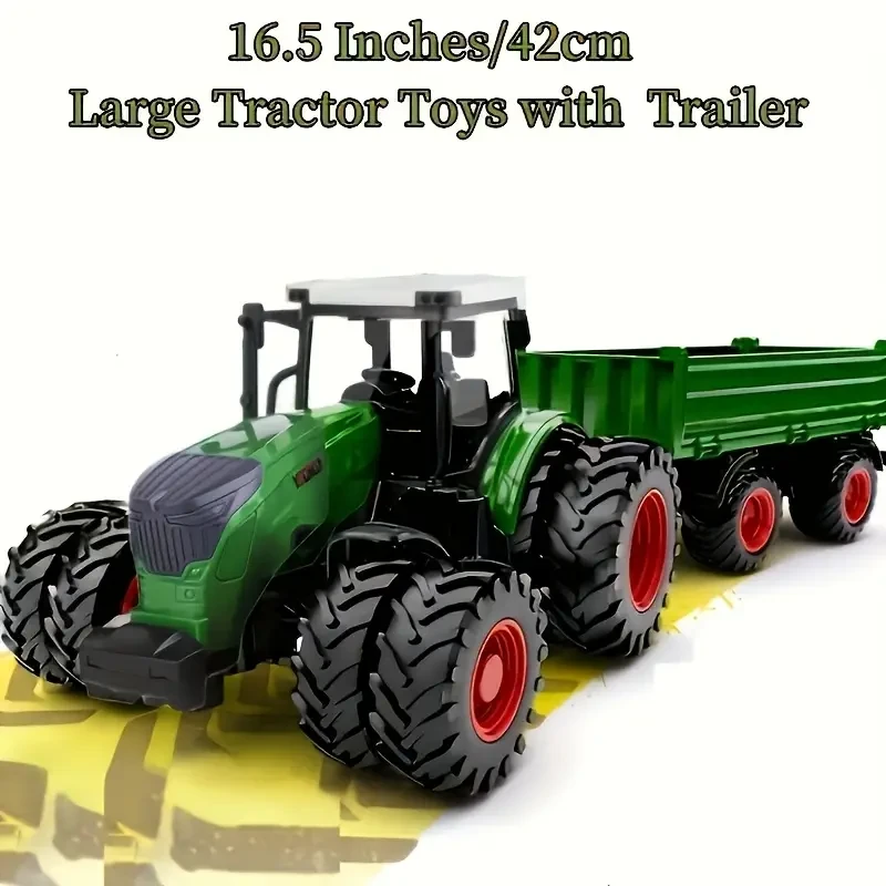 Farm Tractor Toy Set with Trailer