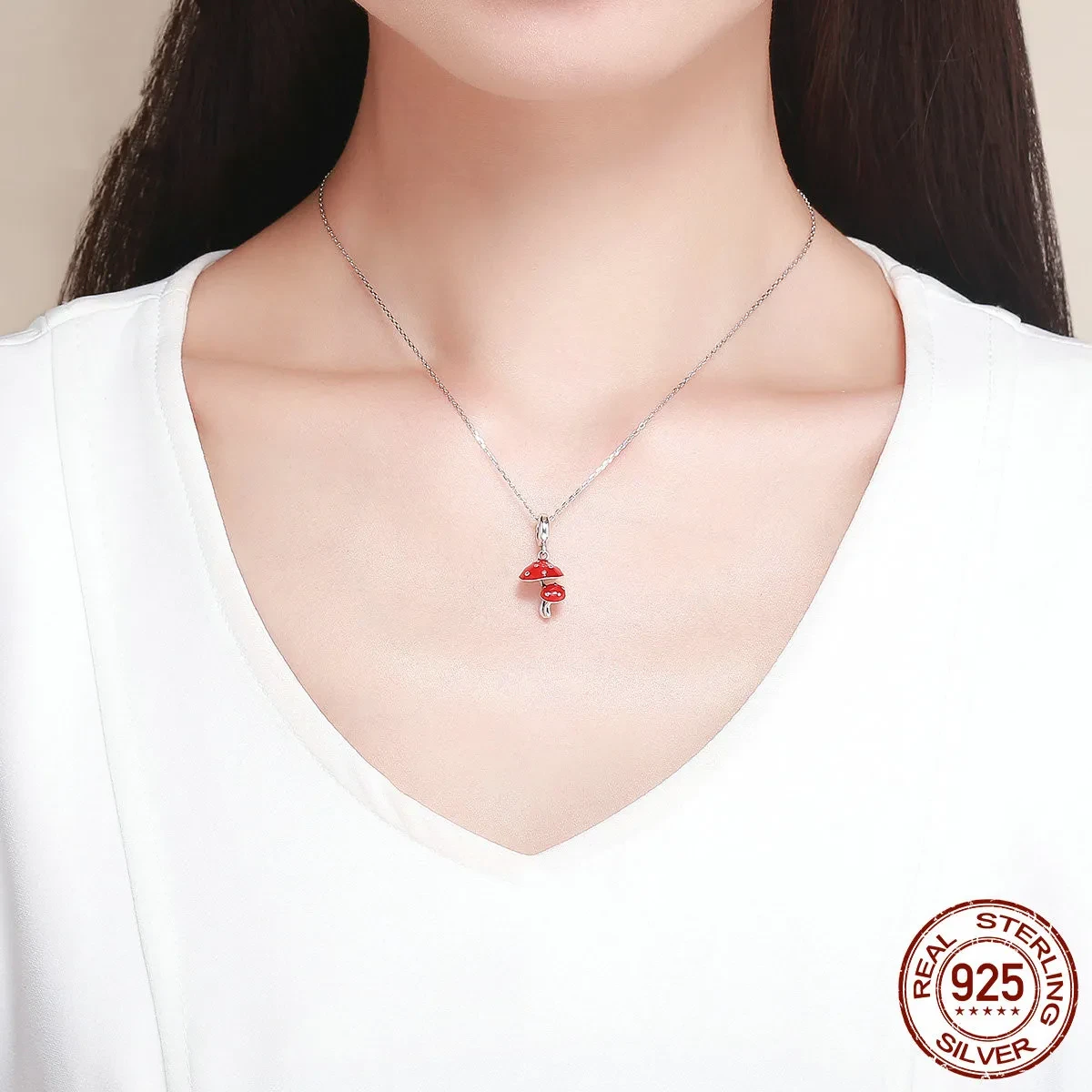 Jewelry Mushroom Silver Pendant Fashion DIY