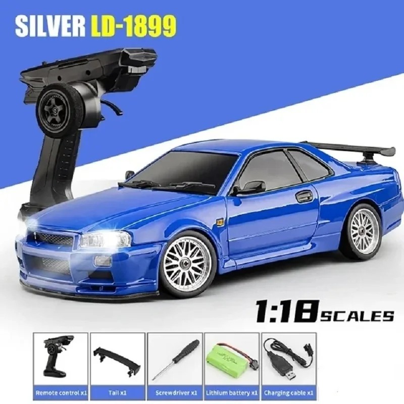 2.4GHz LD RC LD1899 1/18 RC Drifting Car with Gyroscope  On-Road Alloy Body Shell Racing Car