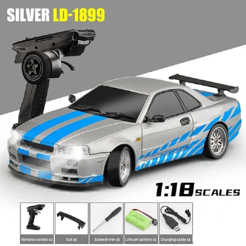 2.4GHz LD RC LD1899 1/18 RC Drifting Car with Gyroscope On-Road Alloy Body Shell Racing Car