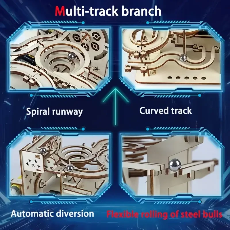 3D Wooden Puzzle Mechanical Track Toy