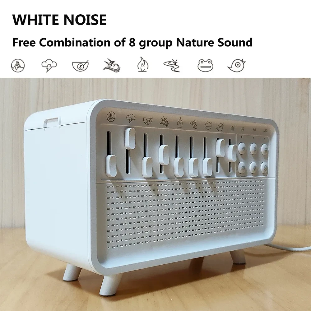 3 In 1 Bluetooth Speaker White Noise Sleep Night Light Humidifier All-in-one Machine Free Combination Of 8 Group Nature Sound