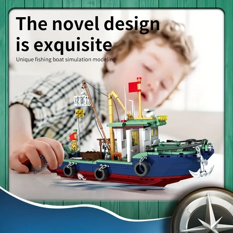 WOMA Go Fishing Boat Building Blocks Set